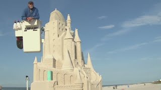 Sand sculpture contest returns to Florida beach [upl. by Dodds]