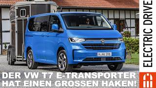 2024 VW T7 eCaravelle Elektro 9Sitzer mit 210 kW und einem großen Haken  Electric Drive News [upl. by Bolt147]