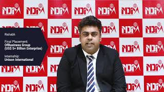 NDIM Placement  Rishabh Placed at OfBusiness Group  NDIM Top PGDM  NDIM Best MBA  NDIM Reviews [upl. by Lorelei]