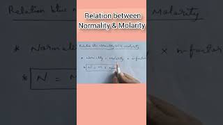 Relation between Normality amp Molarity science chemistry boards shorts shortvideo [upl. by Dimo]