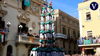 Los Castellers de Vilafranca hacen historia tras cargar el inédito 9 de 9 con folr [upl. by Boland]