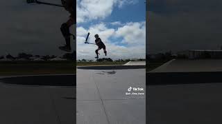 My first Bri fly out My dream trick envyscootersbriflip scooters skateparkscooterviralvideo [upl. by Ennaitsirk]