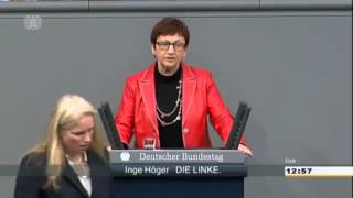 Nein zu Kampfdrohnen  Inge Höger im Bundestag 31113 [upl. by Ana]