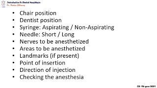 05 points to be covered in each anesthetic technique [upl. by Mcgrath922]