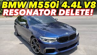 2019 BMW M550i 44L V8 Dual Exhaust w RESONATOR DELETE [upl. by Tate]