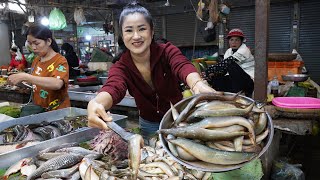 Market show and cooking Have you ever cooked this fish before  Yummy river fish cooking [upl. by Erny]