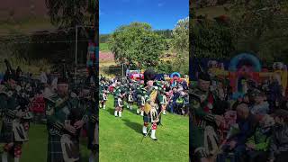 drummajor leads Huntly pipeband march at 2024 lonach Highland Gathering amp Games scotland shorts [upl. by Raffo6]