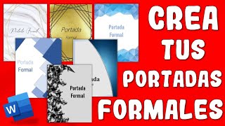 COMO HACER PORTADAS FORMALES EN WORD📑 CARATULAS FORMALES EN WORD✅ FÁCILES DE HACER🚀 2024 [upl. by Brant]