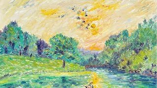 Impressionism Painting  Time Lapse [upl. by Grannias]