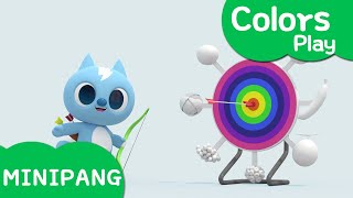 Learn colors with Miniforce  Eating fruits  Shoot at a target  Color play  MiniPang TV 3D Play [upl. by Aseel]