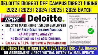 Deloitte Confirmed Started Hiring 150000 Employees  Deloitte Biggest Official Analyst Hiring 2024 [upl. by Hpesojnhoj]