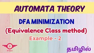 DFA minimization  equivalence Class  toc  automata theory  Tamil  gvspace  example 2 [upl. by Amaral448]