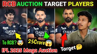 RCB IPL 2025 Maga Auction TARGET Players  RCB Will Buy Rishabh Pant For 25 Crores😂 [upl. by Nner]