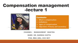 Compensation management lecture 1Hindi types direct amp indirect objective primary amp secondary [upl. by Buff]