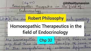 Homoeopathic Therapeutics in field Endocrinology by Robert Philosophy Organon robert organonnotes [upl. by Akisej762]