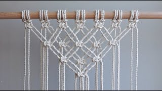 DIY Macrame Tutorial  Starting Your Work Overlapping Square Knot Pattern [upl. by Davine]