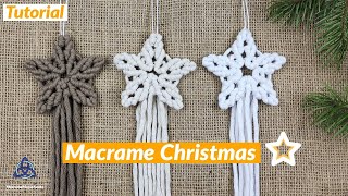 DIY Macrame STAR made with ONLY 4 Cords [upl. by Inessa571]