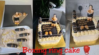 How to decorate boxing ring cake [upl. by Dlonyar]