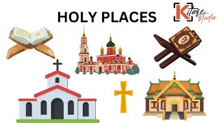 Places of Worship  Holy Places  Holy books  Religious places  Kids Videos  Teach kids At Home [upl. by Treacy]