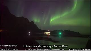 Lofoten Islands Norway  Live Aurora Cam September 45 2022 [upl. by Maurizia]