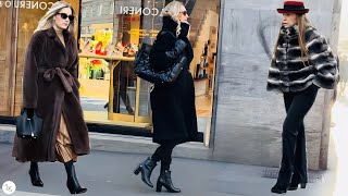 🇮🇹 2nd day MILAN FASHION WEEK Jan 13 2024 Beatiful Street Fashion Outfits Style Winter [upl. by Laroy353]