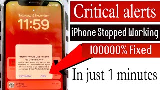 quotHomequot Would Like to Send You Critical Alert  How to Fix  How to Manage Critical Alerts in iPhone [upl. by Jacky813]