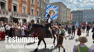 Herbstfest Rosenheim 2023  Festumzug und Einzug auf die Wiesn [upl. by Liatris]