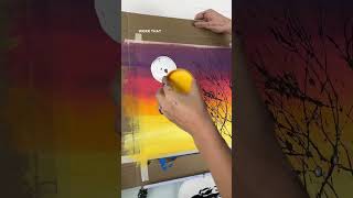 clip Adding details to the abstract landscapes 🎨 tipsandtricks paintingtips easypainting [upl. by Orvan]