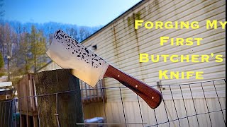 Forging a Butcher’s Knife out of a Leaf Spring [upl. by Rubetta]