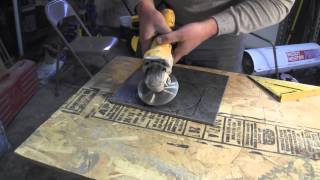 How to Cut Porcelain Tileusing an angle grinder [upl. by Emlynn7]