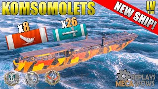 8 Ships Destroyed on tier 4 Aircraft Carrier Komsomolets  World of Warships [upl. by Bible849]