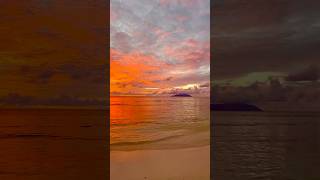 Seychelles 🌅 Beau Vallon Beach 🏖️ sunset relaxingwaves ocean waves [upl. by Mat]