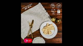 MoveKitchens Folkulture Macrame Placemats Set [upl. by Htbazile]