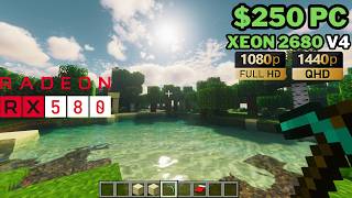 Minecraft 121 On A 250 Gaming PC  Xeon E5 2680 V4  RX 580 8GB 2048SP  1080P  1440P Benchmark [upl. by Anwahsit]