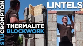 BricklayingPorch thermalite Block work and putting catnic lintels on [upl. by Selbbep]