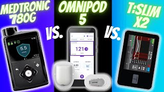 Omnipod 5 vs Medtronic 780G vs Tslim X2 [upl. by Othelia]