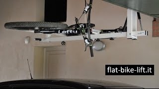 flatbikelift il portabici idropneumatico da soffitto  the ceiling hydropneumatic bike rack [upl. by Ynnol383]