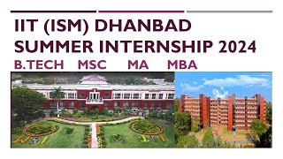 IIT DHANBAD SUMMER RESEARCH INTERNSHIP 2024  Summer Internship Program in IITs [upl. by Akerue]