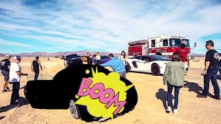 HIGH SPEED CRASH LEAVES CAR DESTROYED IN NEVADA DESERT [upl. by Cogen]