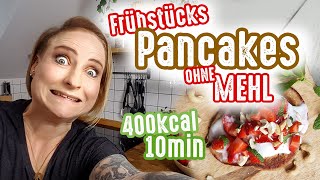 Einfach mitkochen Fluffige FrühstücksPancakes OHNE MEHL mit süßen Erdbeeren Nur 10 Min [upl. by Debbie]