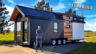 BUILDING A TINY HOUSE  DIY Full Exterior Build [upl. by Nogam]