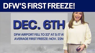 Dallas weather DFW has first freeze of the season [upl. by Hanley]