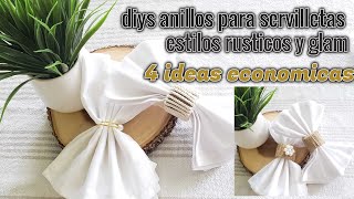 como hacer anillos para servilletas 4 ideas sencillas y economicas [upl. by Ilana]