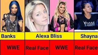 WWE Women Wrestlers Real Face Vs WWE Face [upl. by Juliano829]