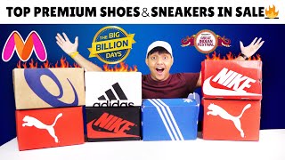 TOP BRANDED SHOESSNEAKERS  RUNNING SHOES DEALS IN BIG BILLION DAY  MYNTRA SALE 🔥🔥🔥🔥LOOT [upl. by Olotrab474]