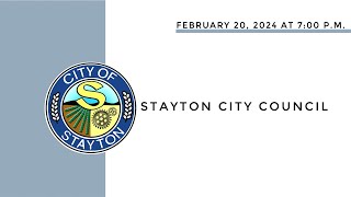 February 20 2024 Stayton City Council Meeting Live Stream [upl. by Hanikehs]