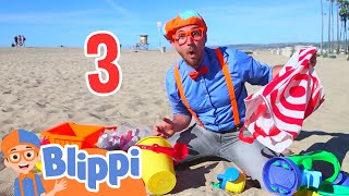 Blippi Visits The Beach and Learns Numbers  Educational Videos For Kids [upl. by Zinn]