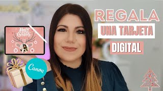 CREA TARJETAS DE NAVIDAD DIGITALES CON CANVA [upl. by Adnaluoy]