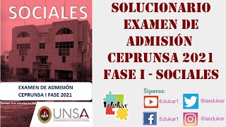 SOLUCIONARIO EXAMEN CEPRUNSA 2021 FASE I  SOCIALES [upl. by Asiat]