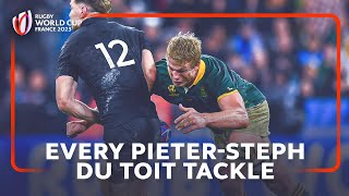 All 28 tackles from Springbok PieterSteph du Toit in Rugby World Cup final 2023 [upl. by Tavey806]